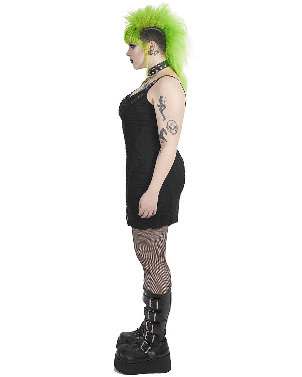 DQ-531 Plus Size Apocalyptic Punk Shredded Dress