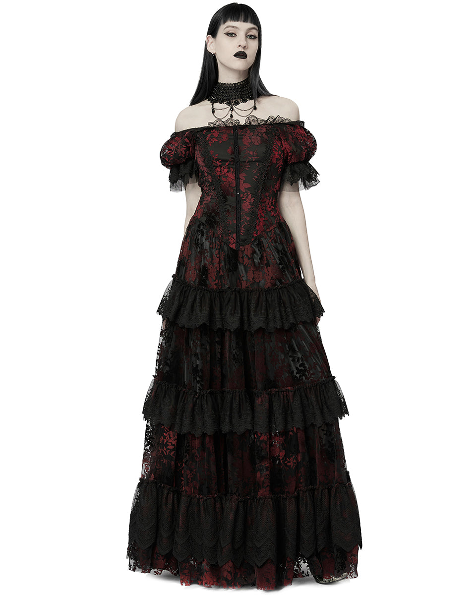 Black red hotsell lace dress