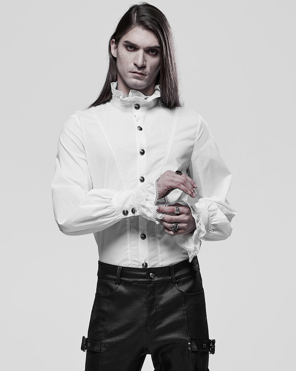 WY-1320 Mens Gothic Aristocrat Shirt - White