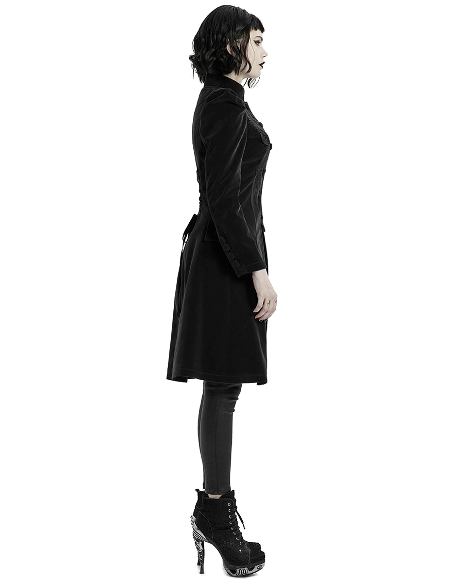 WY-1306 Womens Vespertine Mid-Length Coat - Black