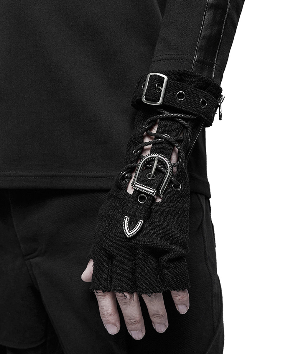 WS-471 Dystopia Mens Apocalyptic Fingerless Gloves