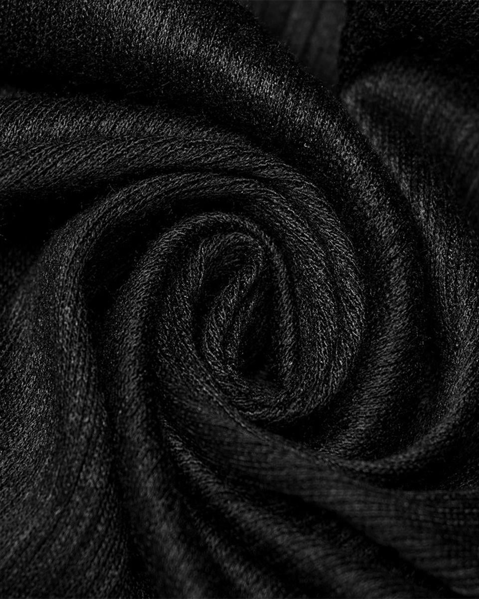 WY-1425 Mens Dark Dystopian Gothic Hooded Broken Knit Splicing Cloak