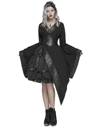 WY-1068 Amaterasu Womens Gothic Asymmetric Kimono Dress