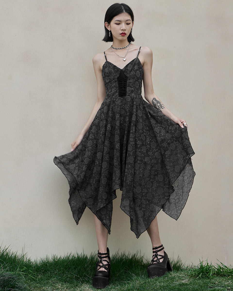 goth beach dress Our Goth Summer Vacation Lace See-Through Open Front Sleeveless Maxi Dress For Women is such a vibe