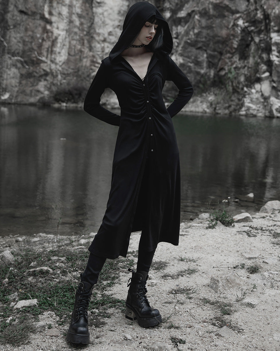 OPY-652 Daily Life Urban Occult Casual Gothic Long Hooded Cloak Cardigan
