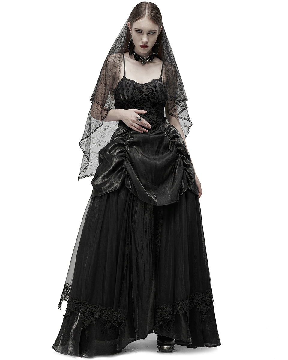 WQ-557 Womens Baroque Gothic Devore Wedding Prom Dress – Punk Rave WQ-557 Womens Baroque Gothic Devore Wedding Prom Dress – Punk Rave
