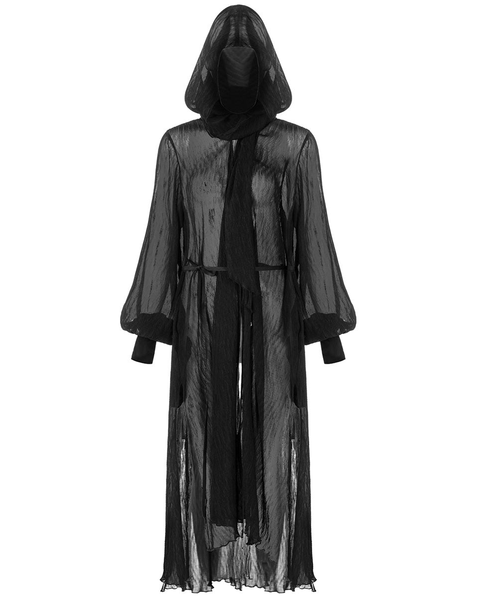 Daily Life Womens Long Gothic Pleated Chiffon Cloak Jacket