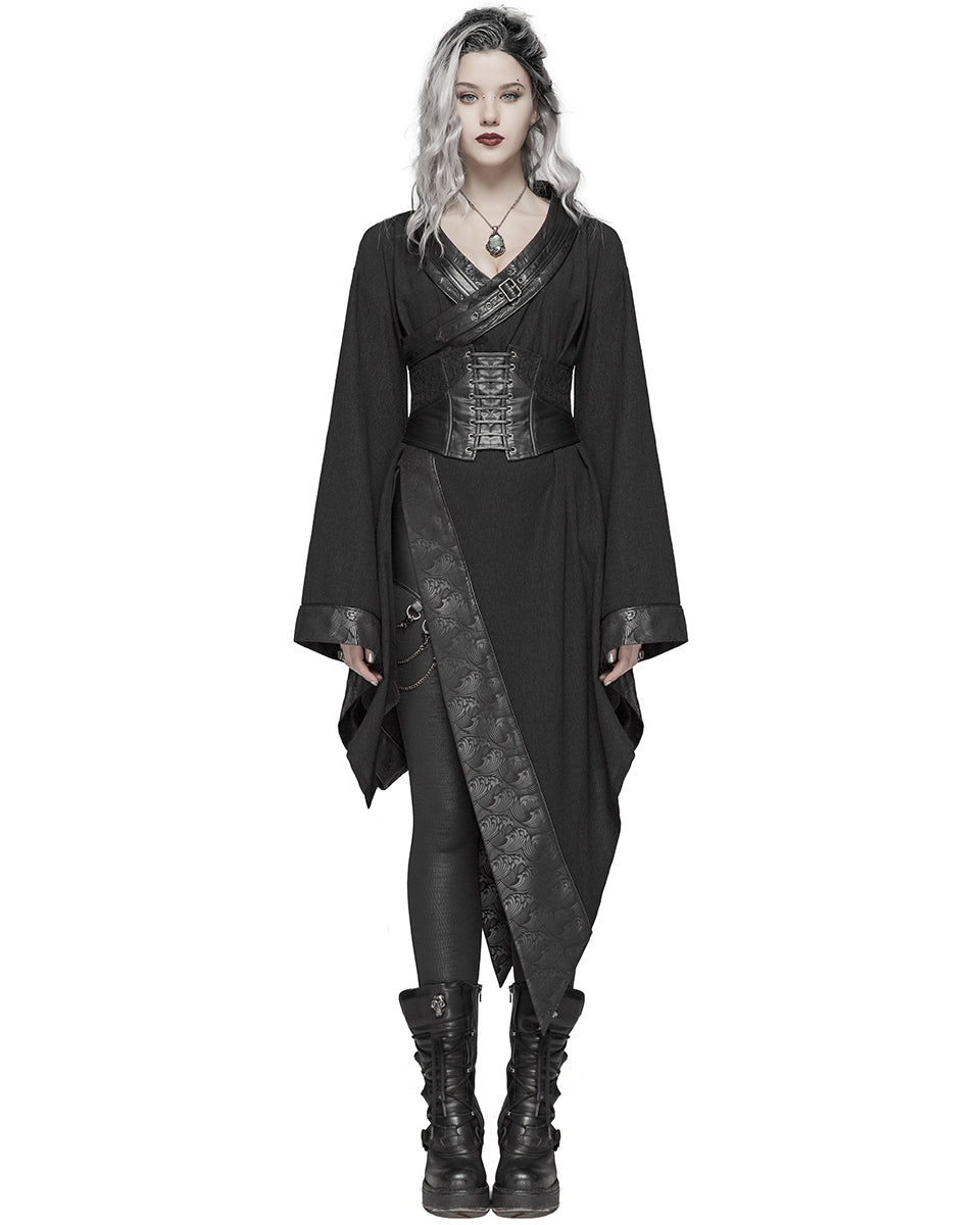 WY-1068 Amaterasu Womens Gothic Asymmetric Kimono Dress