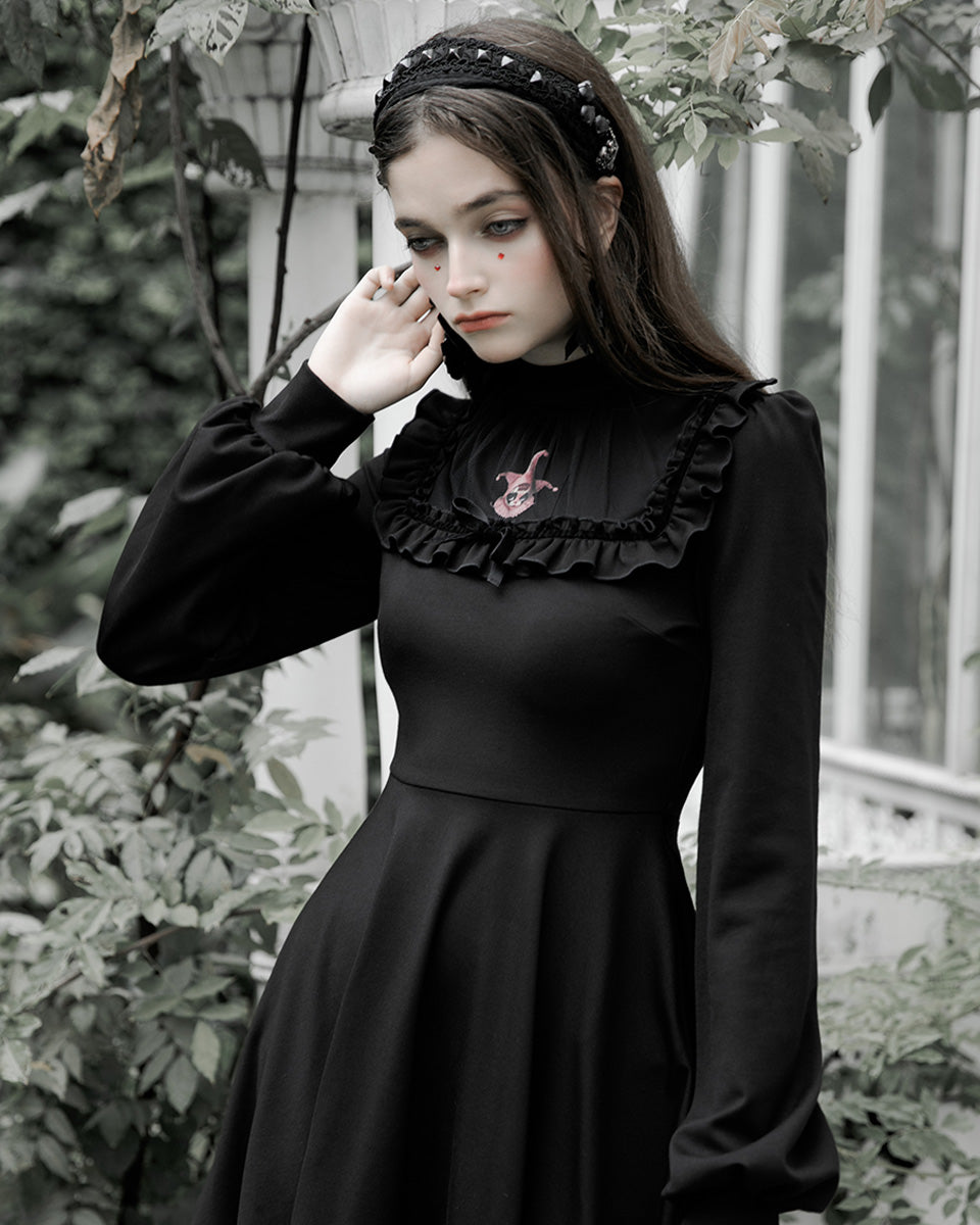 OPQ874 Daily Life Dark Jester Gothic Lolita Dress