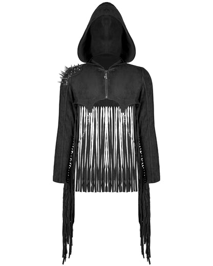 Y-667 Mens Apocalyptic Punk Cropped Hooded Biker Jacket