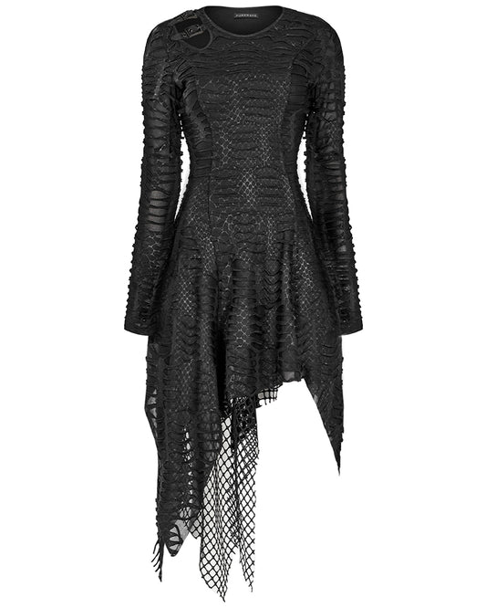 WQ-479 Womens Dark Apocalyptic Layered Mesh Dress