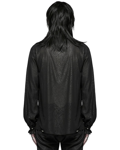 WY-1380 Mens Gothic Aristocrat Paisley Applique Dress Shirt