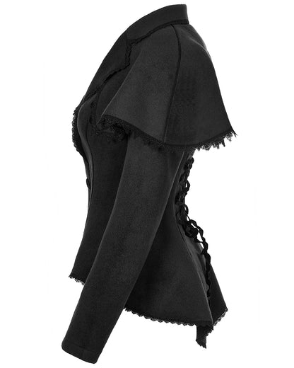 WY-1413 Womens Gothic Lolita Shoulder Cape Jacket - Black