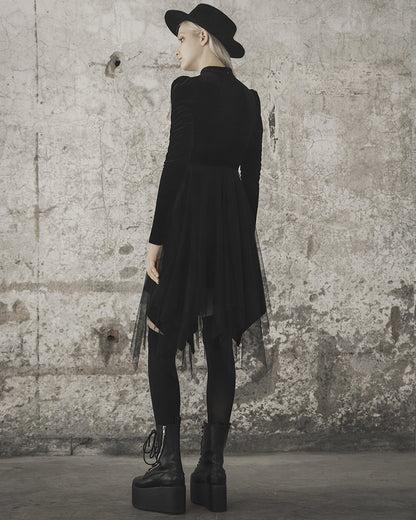 OPQ632 Daily Life Urban Occult Retrogothic Velvet Witch Dress