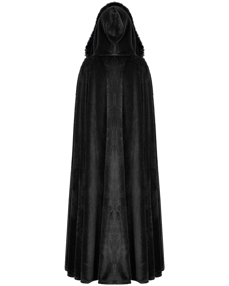 WY-1423 Womens Gothic Hooded Cloak - Black