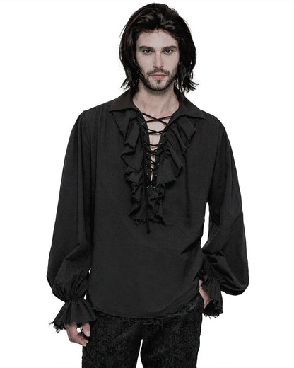 Y-873 Avery Pirate Shirt - Black