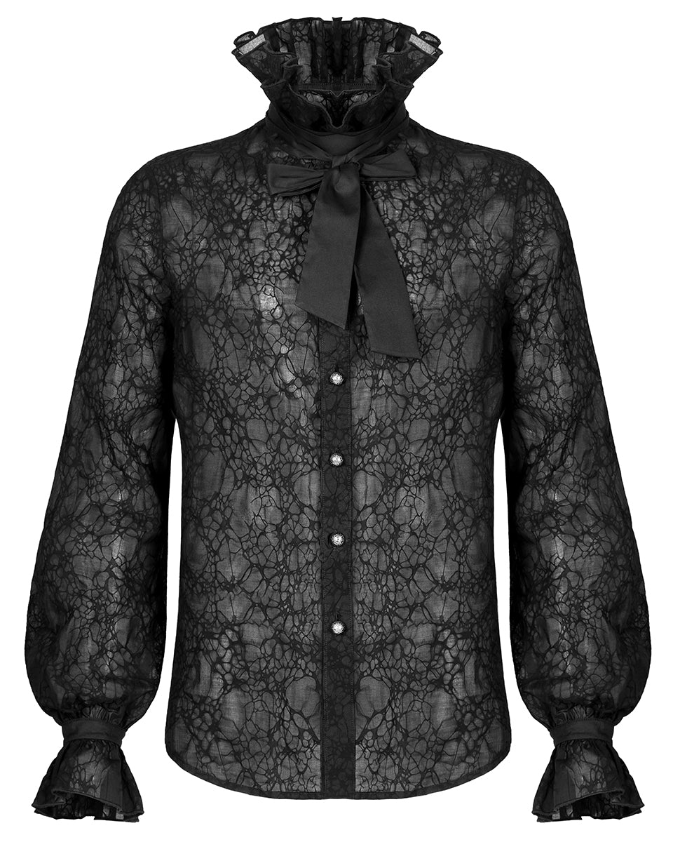 WY-1381 Mens Gothic Aristocrat Textured Dress Shirt & Tie