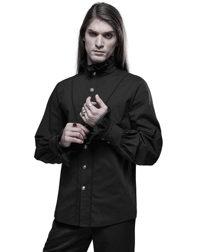 WY-1320 Mens Gothic Aristocrat Shirt - Black