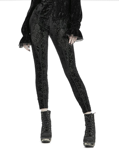 WK-464 Womens  Gothic Devore Leggings