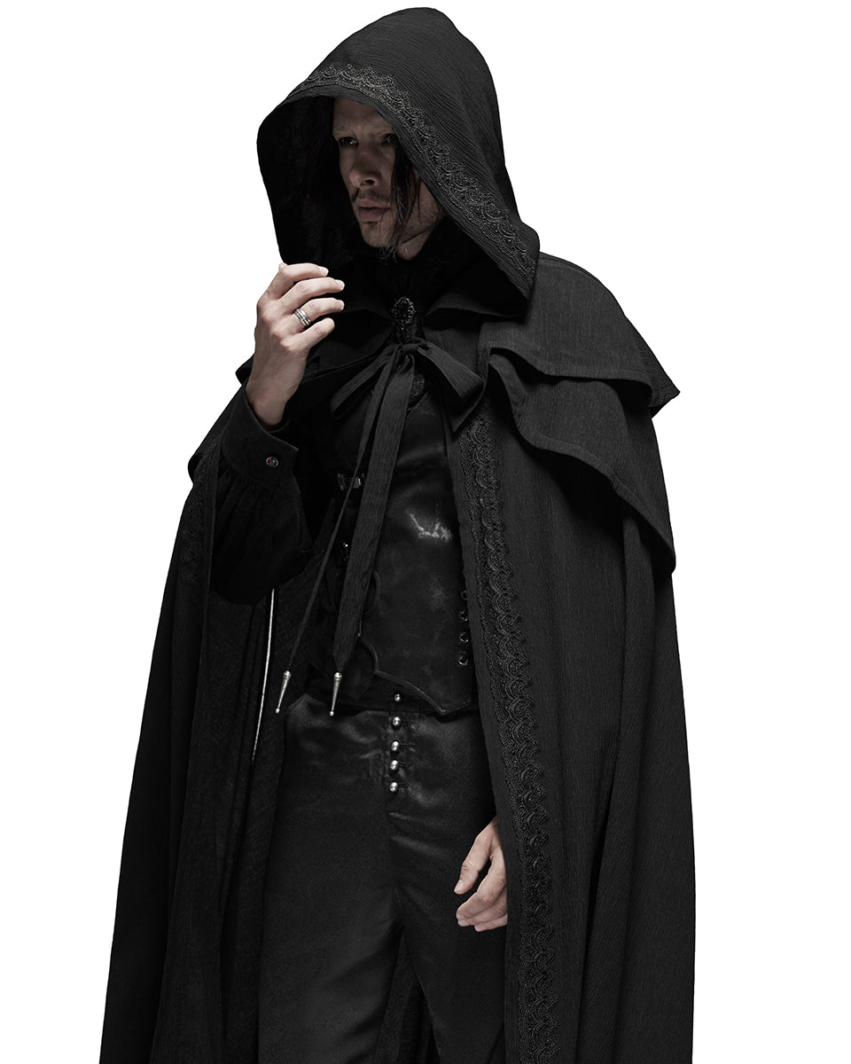 Black hooded cloak mens hotsell