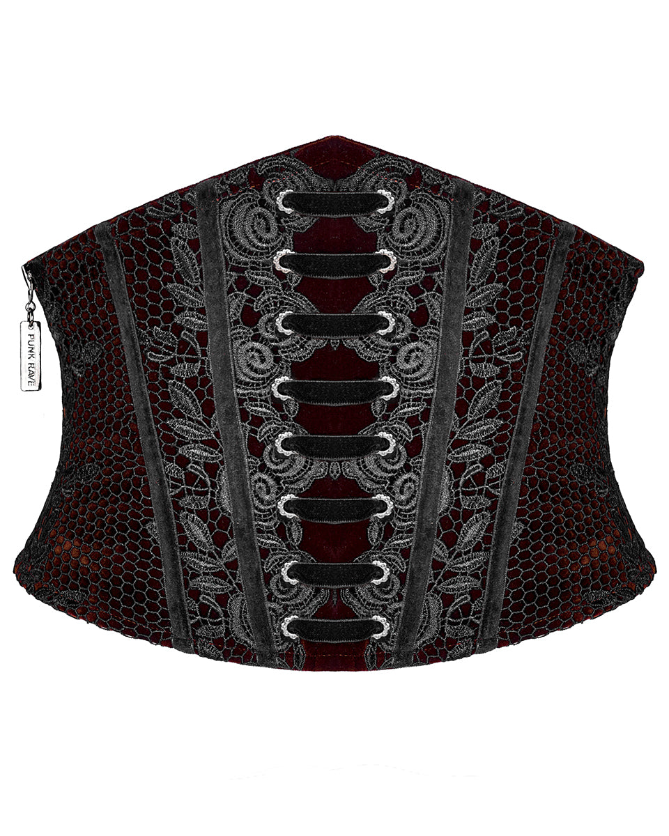 WS-426 Lenore Gothic Cincher Corset - Red Velvet