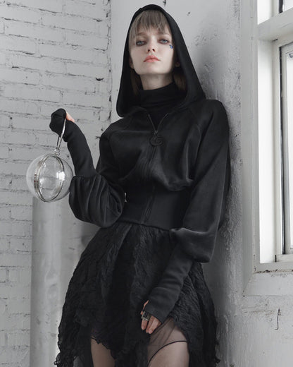 OPY-488 Daily Life Urban Occult Gothic Velvet Witch Hoodie