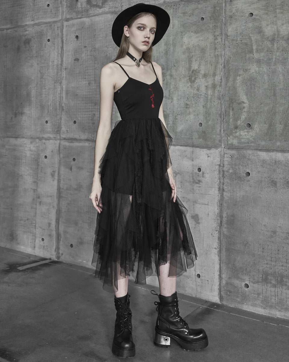 OPQ-777 Daily Life Kiss From A Rose Gothic Midi Dress