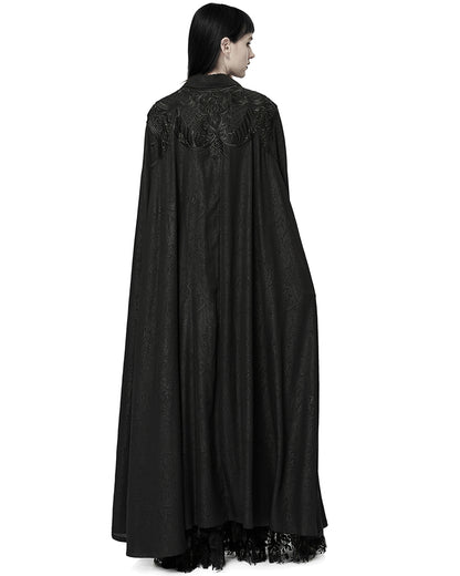 WY-1454 Womens Baroque Gothic Lace Applique Chiffon Travelling Cloak