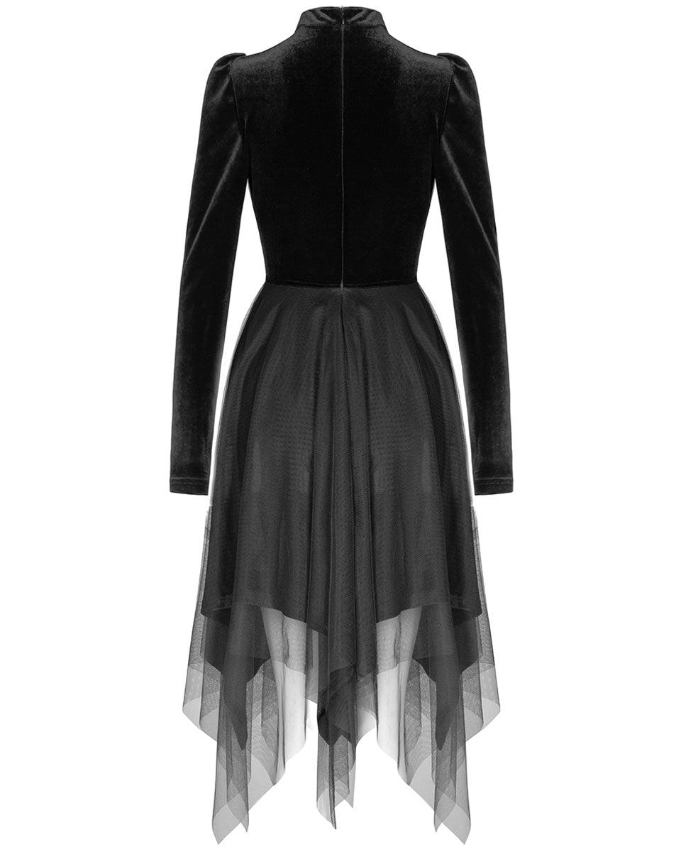 OPQ632 Daily Life Urban Occult Retrogothic Velvet Witch Dress