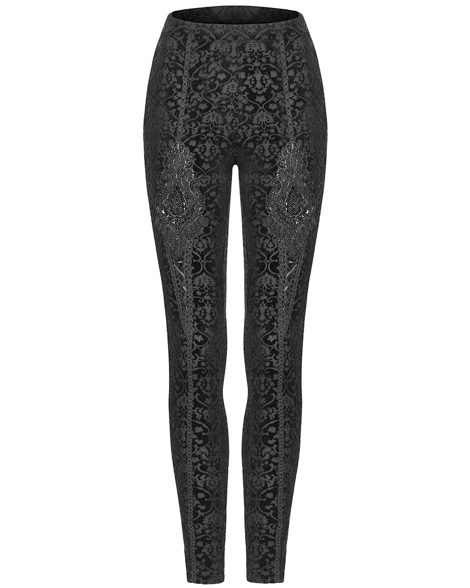 WK-464 Womens  Gothic Devore Leggings