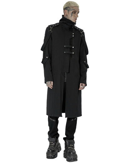 WY-1422 Mens Futuristic Cyberpunk Spliced Knit Coat