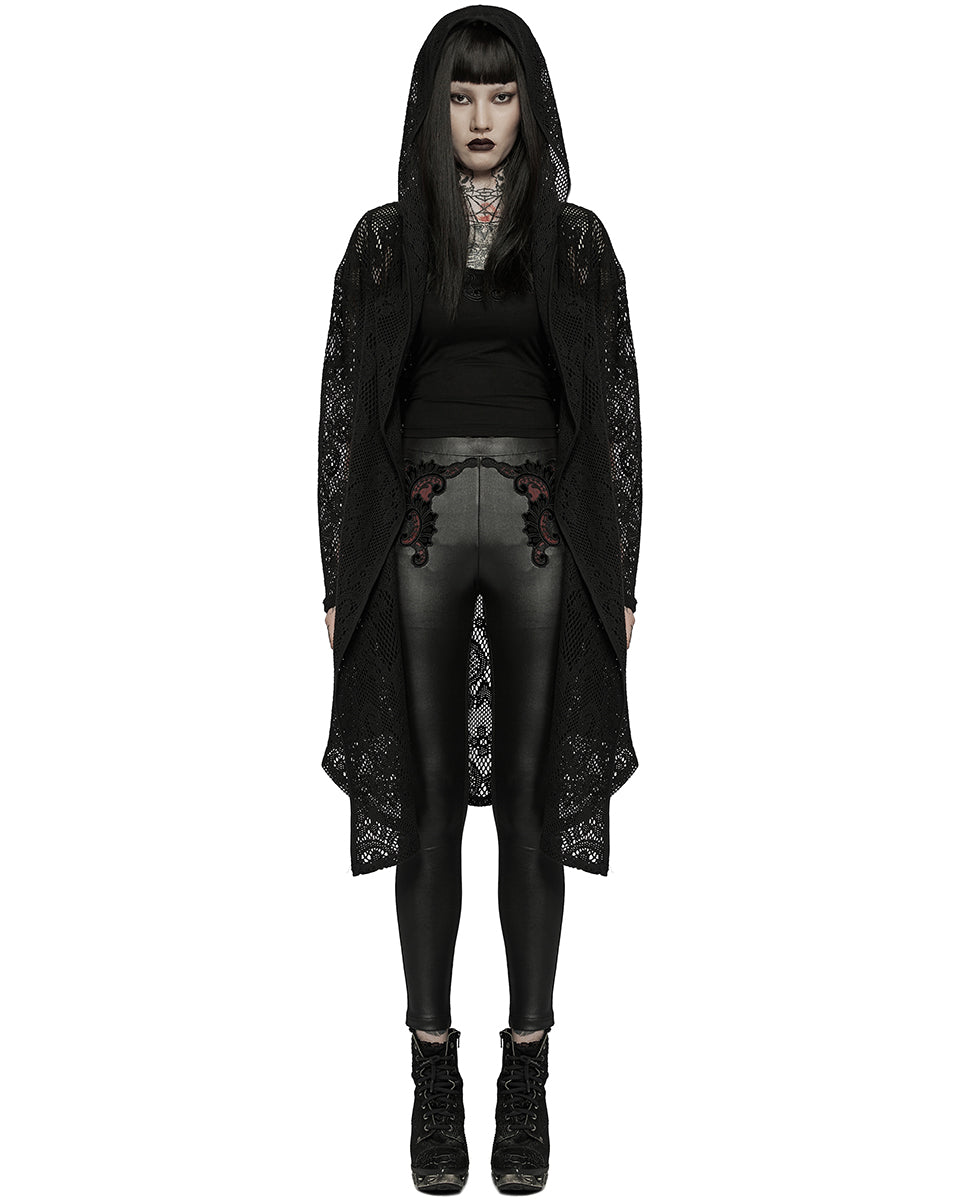 WY-1395 Womens Gothic Baroque Knit Hooded Cardigan Cloak