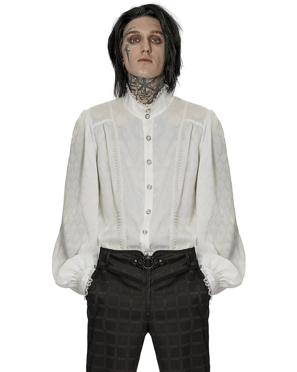 gothic dress men shirt white short sleeve gothic dress men shirt white short sleeve High Hope, Thunder and Oblivion gothic Tattoo Men's T-shirt by La Mort Clothing XXL