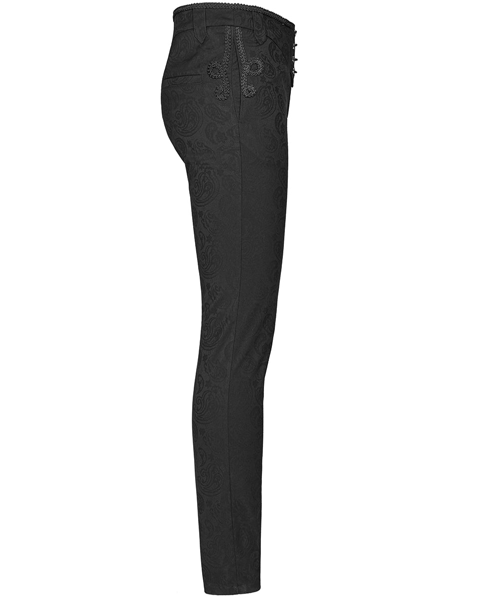 WK-385 Mens Gothic Steampunk Pants - Black