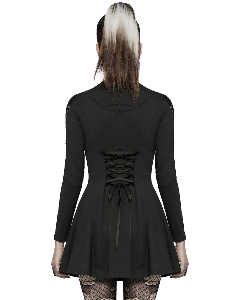 DQ-581 Gothic Broken Knit Chain Dress - Extended Size Range