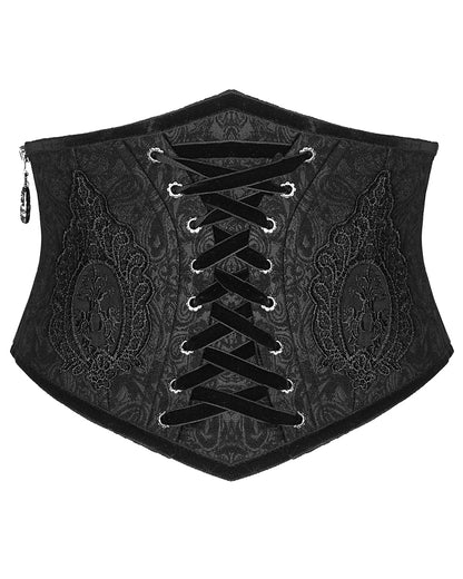 WS-428 Lethia Gothic Cincher Corset - Black Jacquard