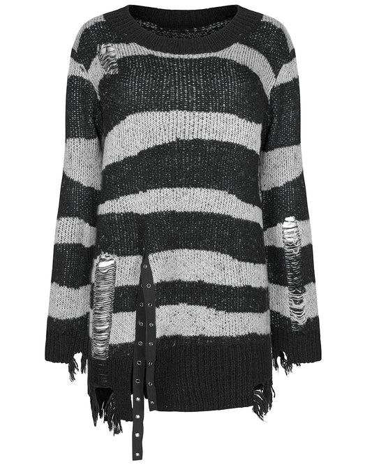 WM-063 Womens Knit Sweater - Black & White