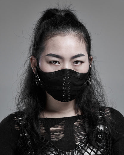 WS-429 Dystopian Gothic Buckled Face Cover Mask