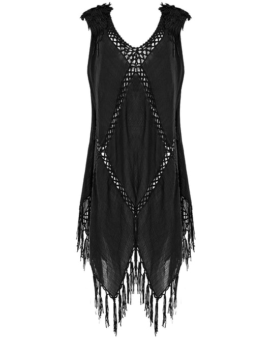 WQ-628 Apocalyptic Gothic Witch Oversized Kaftan Tank Dress