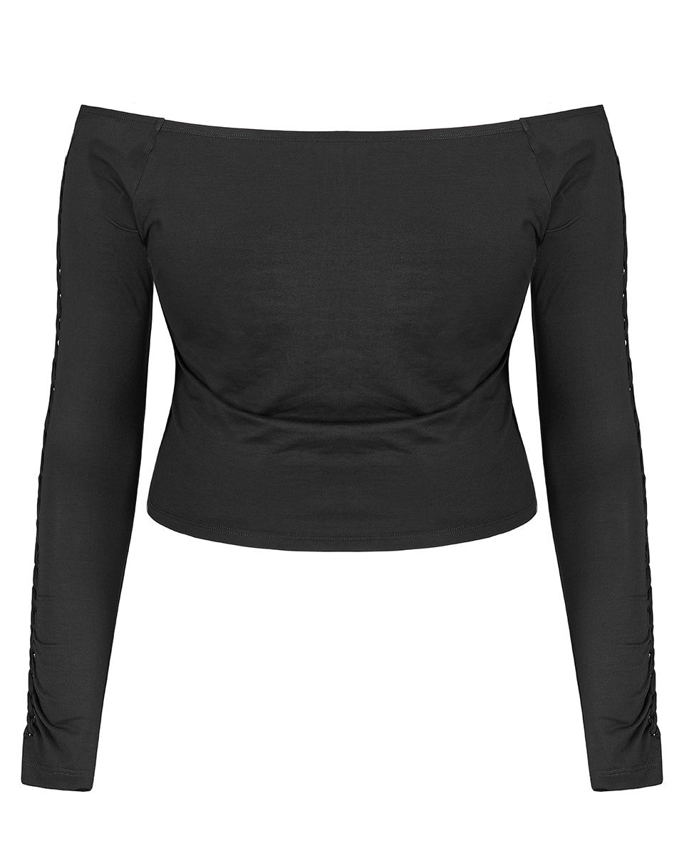 DT-728 Plus Size Womens Spliced Gothic Mesh Top