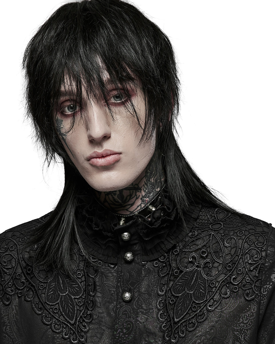 WY-1380 Mens Gothic Aristocrat Paisley Applique Dress Shirt