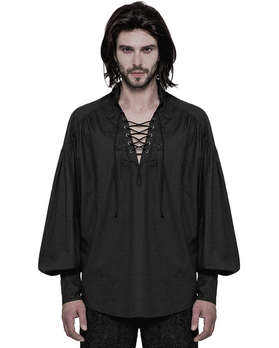 Y-848 Elspeth Pirate Shirt - Black