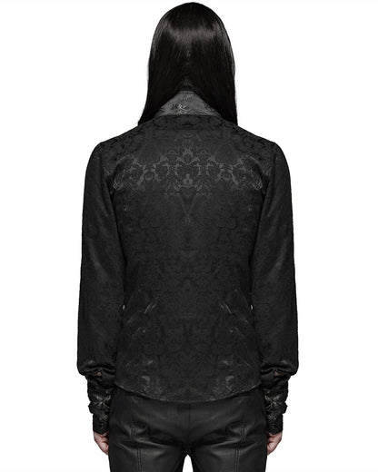 WY-1105 Archeleus Mens Gothic Shirt - Black Brocade