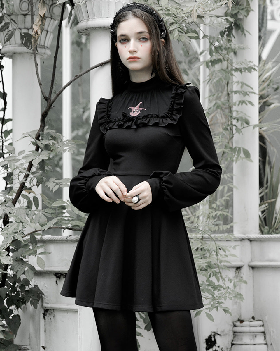 OPQ874 Daily Life Dark Jester Gothic Lolita Dress