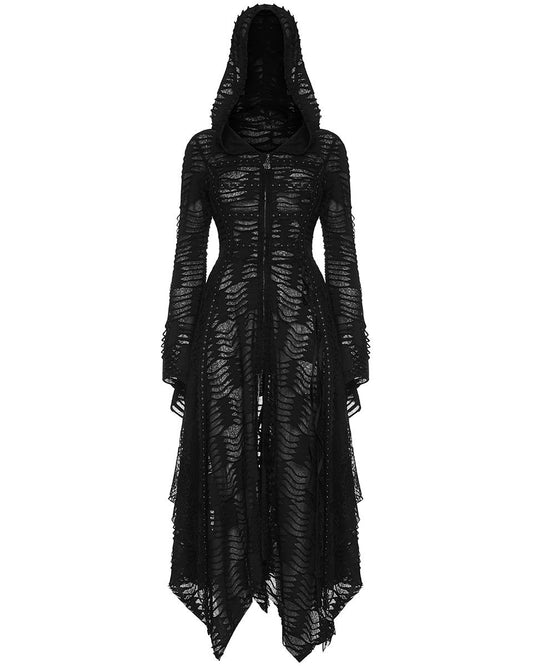 WY-1393 Decayed Ruins Shredded Apocalyptic Witch Hooded Cloak Jacket