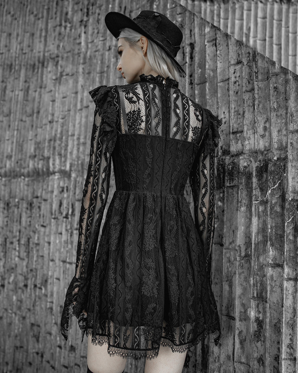 Daily Life Urban Occult Gothic Lace Keyhole Witch Dress