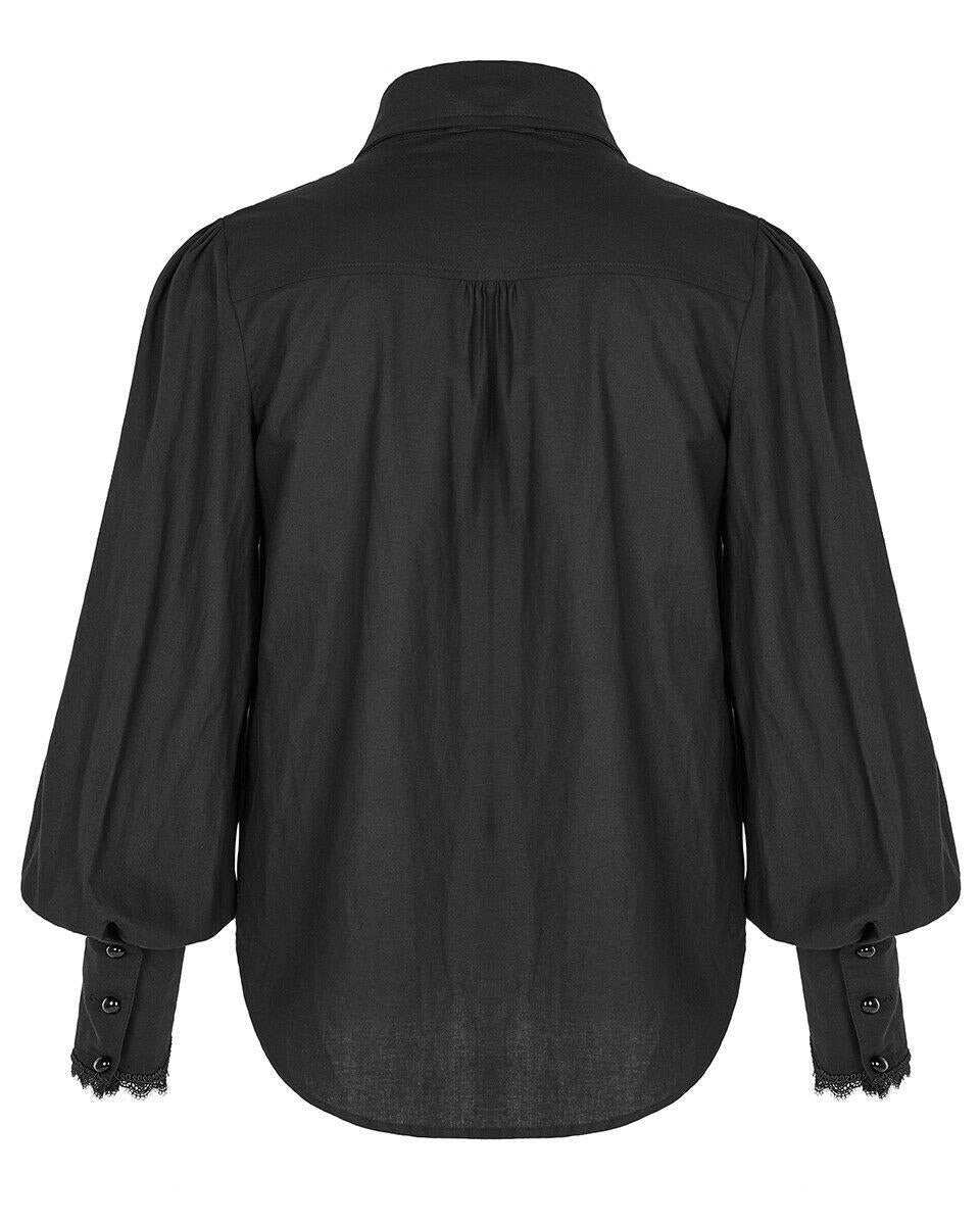 WY-1246 Vallerton Mens Gothic Regency Shirt & Cravat - Black