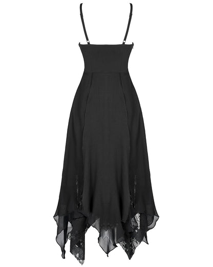 OPQ-1212 Daily Life Casual Gothic Lace Hem Pentagram Dress