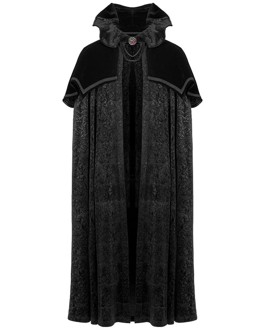 WY-1378 Mens Gothic Vampire Flocked Velvet Cloak