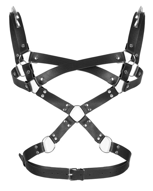 WS-494 Mens Faux Leather Spiked Harness